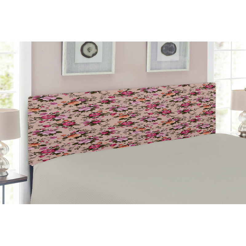 East Urban Home Ambesonne Flower Headboard for Queen Size Bed, Floral